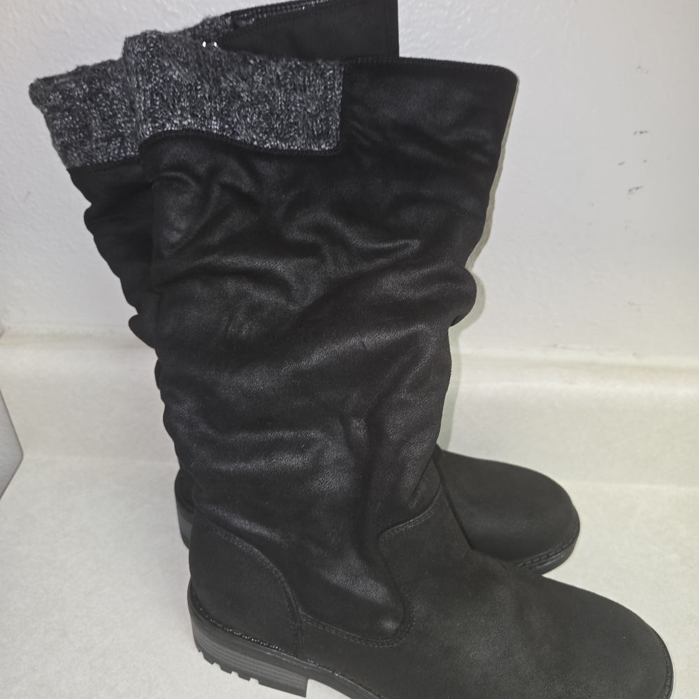 Life Stride Kaden Black & Grey Boots 7.5 Wide